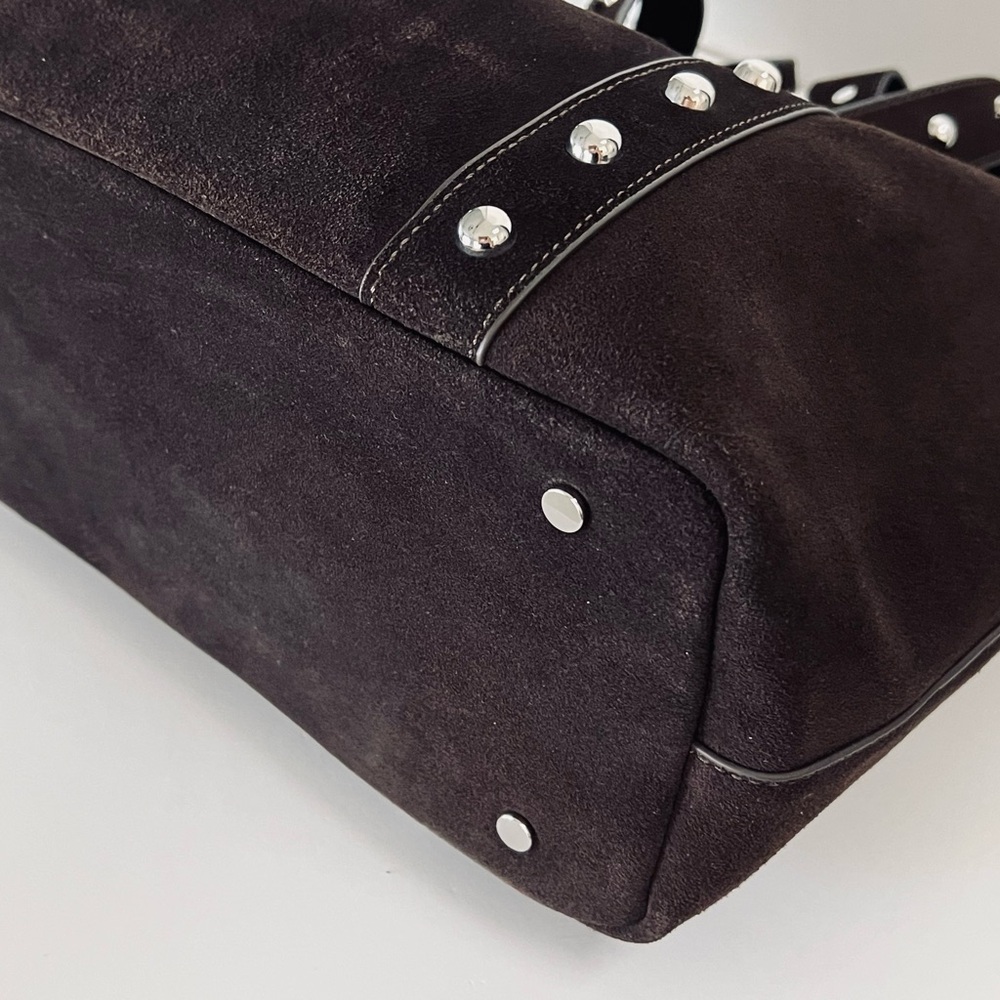 Evereve Sloane Studded Suede Leather Tote Bag NWT - Picture 10 of 14